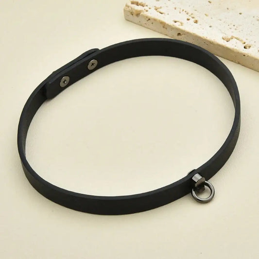 Minimalist O Ring Velvet Choker for Punk Gothic Alternative Fashion
