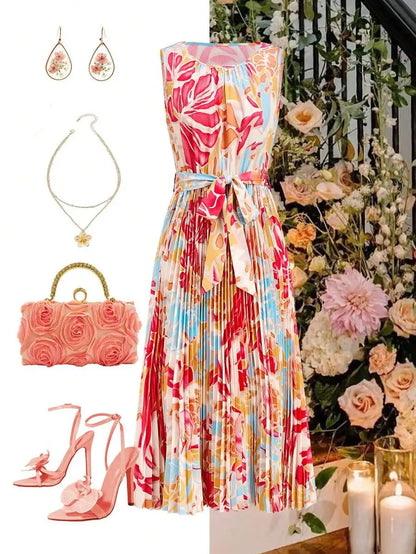 Vintage Floral Midi Dress with Soft Gothic Coquette Fashion Aesthetic