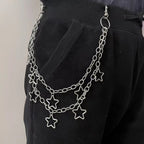 Crescent Moon Layered Waist Chain for Gothic and Alternative Fashion