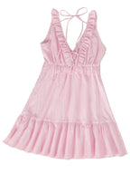 Ruffle Strap A-Line Mini Dress with Elastic Waist Summer Vacation Silhouette