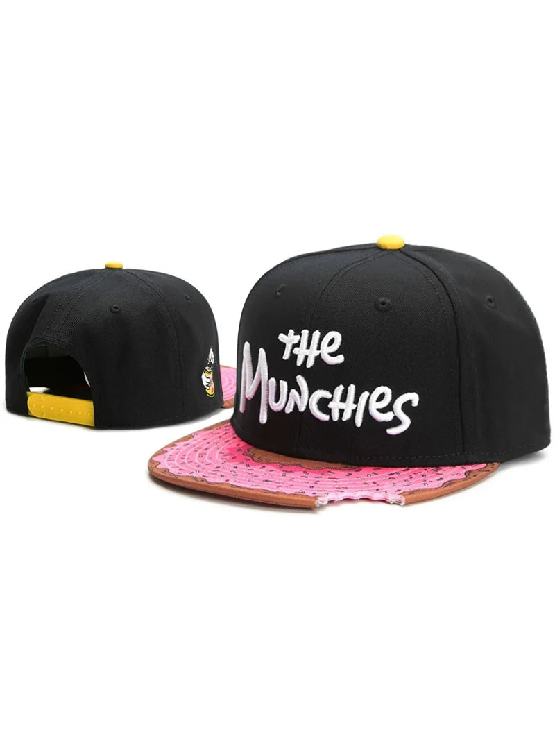 Structured Embroidered Snapback Baseball Cap with Flat Brim for Urban Streetwear Fashion Style
