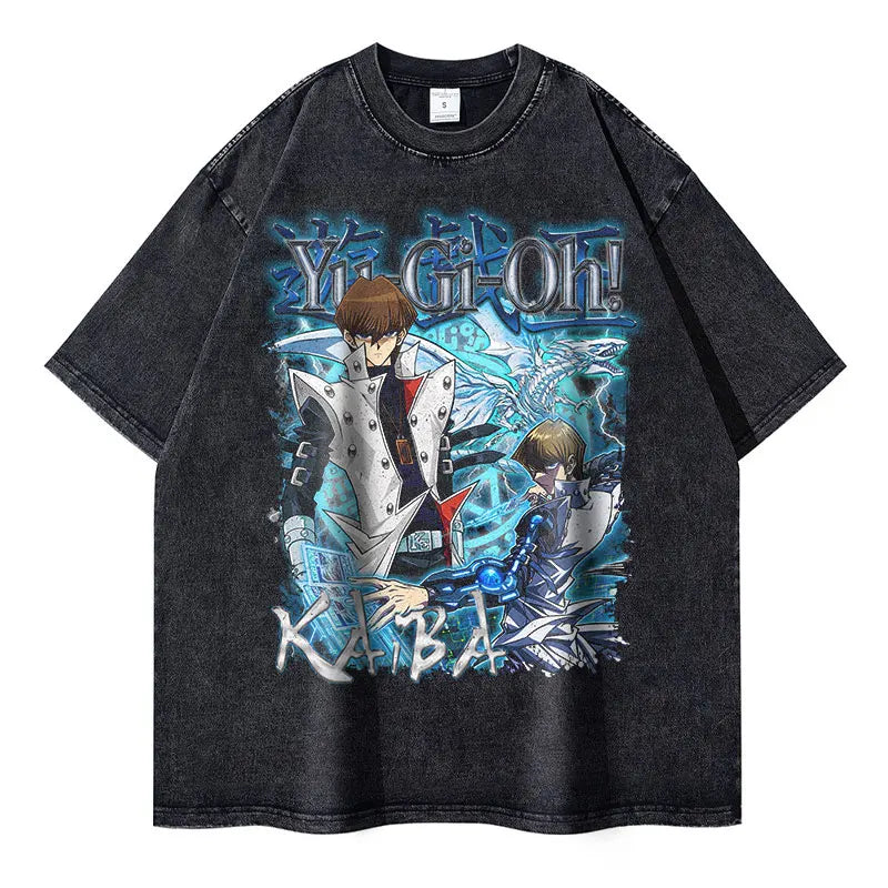 Retro Anime Goth Streetwear Tee with Fantasy Manga Graphic Artwork