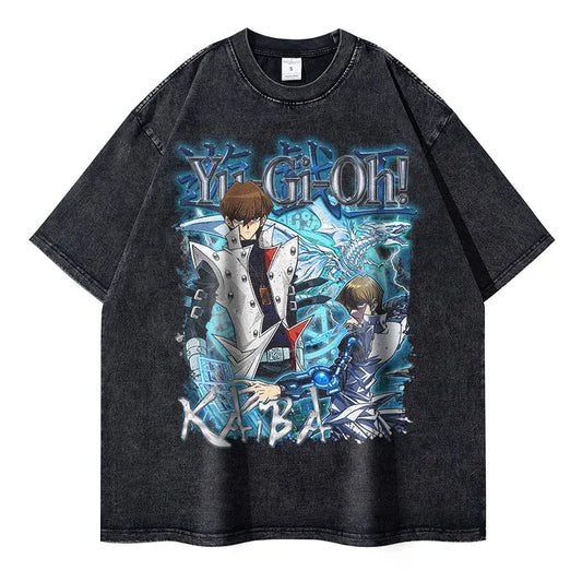 Retro Anime Goth Streetwear Tee with Fantasy Manga Graphic Artwork