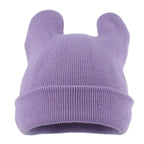 Cute Cat Ear Acrylic Knit Beanie for Playful Streetwear Casual Winter Everyday Fashion Style