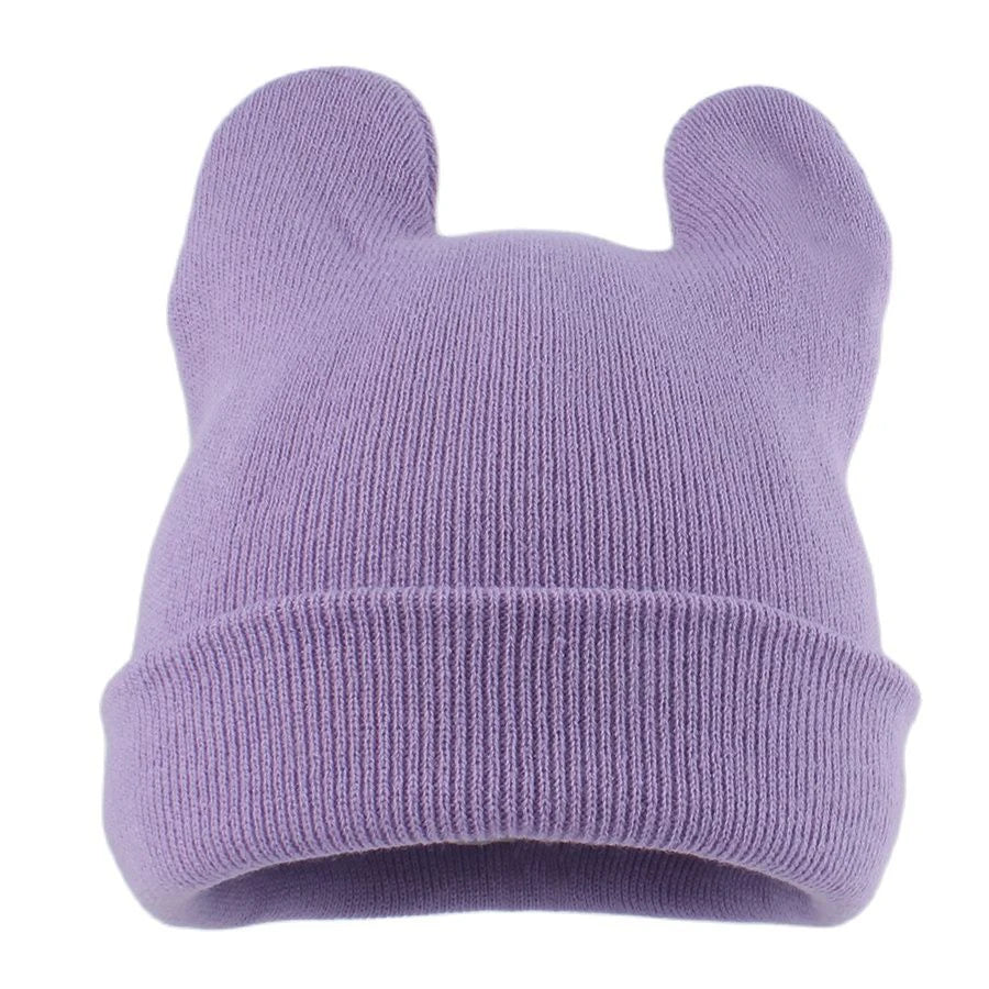 Cute Cat Ear Acrylic Knit Beanie for Playful Streetwear Casual Winter Everyday Fashion Style