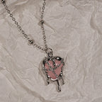 Gothic Heart Cross Pendant Necklace Set With Dark Romantic Charm Details