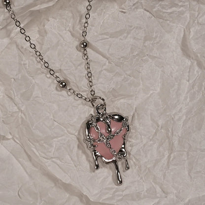 Gothic Heart Cross Pendant Necklace Set With Dark Romantic Charm Details