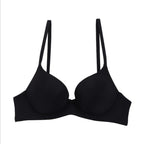 Seamless Smooth Molded Cup Bra with Adjustable Straps and Plunging Neckline