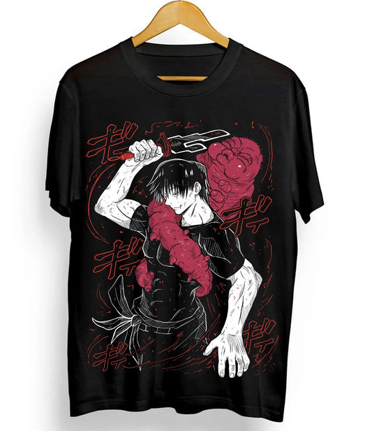 Goth Manga Streetwear Tee with Dark Illustrated Character Art Print