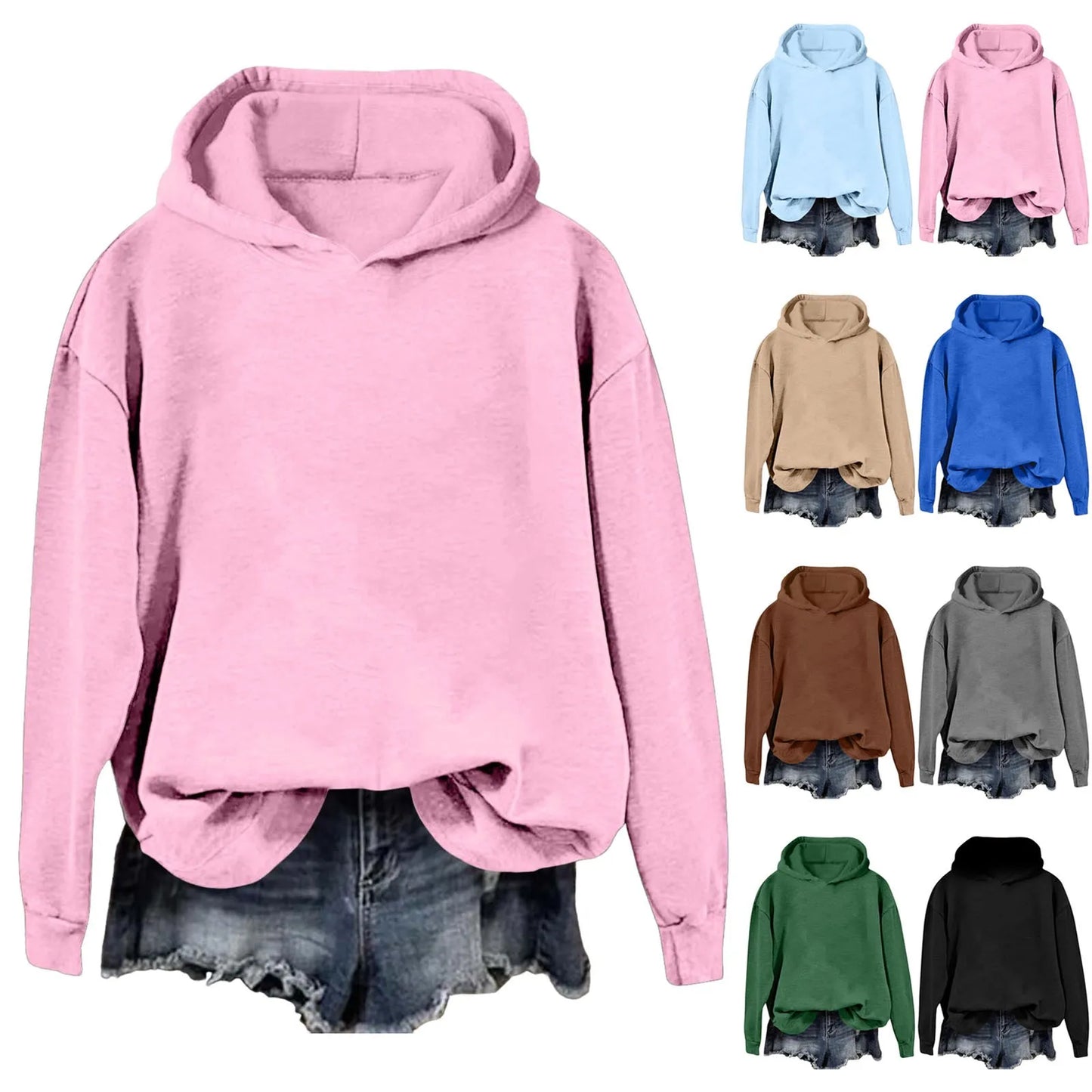 Oversized Minimalist Pullover Hoodie with Relaxed Fit for Everyday Casual Streetwear