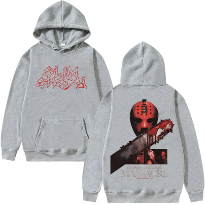 Oversized Vintage-Style Graphic Hoodie with Relaxed Streetwear Silhouette and Pullover Design