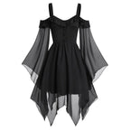 Flowing Asymmetrical Gothic Tunic Dress With Alternative Streetwear Fashion Influence