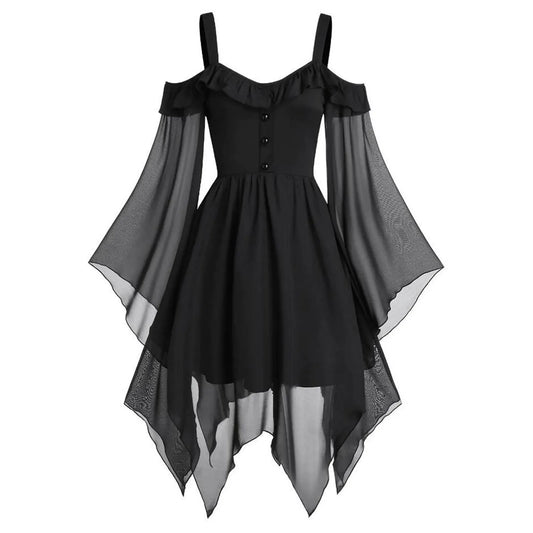 Flowing Asymmetrical Gothic Tunic Dress With Alternative Streetwear Fashion Influence