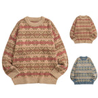 Men's Vintage Inspired Pattern Knit Relaxed Streetwear Sweater Pullover