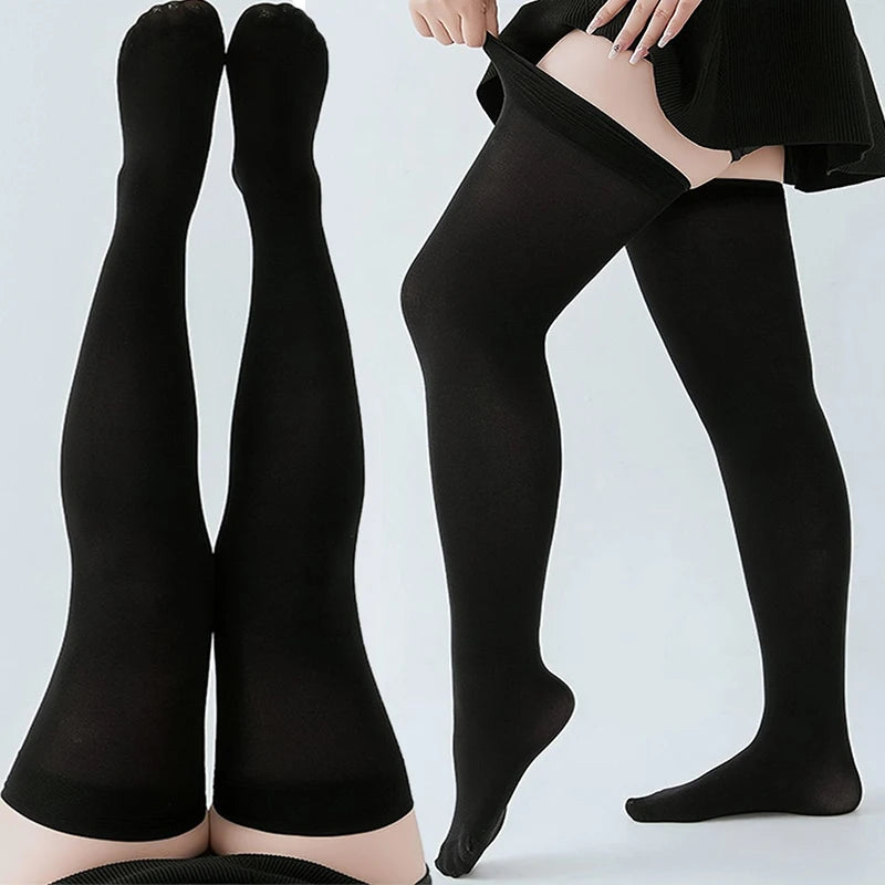 Solid Over-the-Knee Knit Socks with Soft Stretch Design for Everyday Streetwear Fashion
