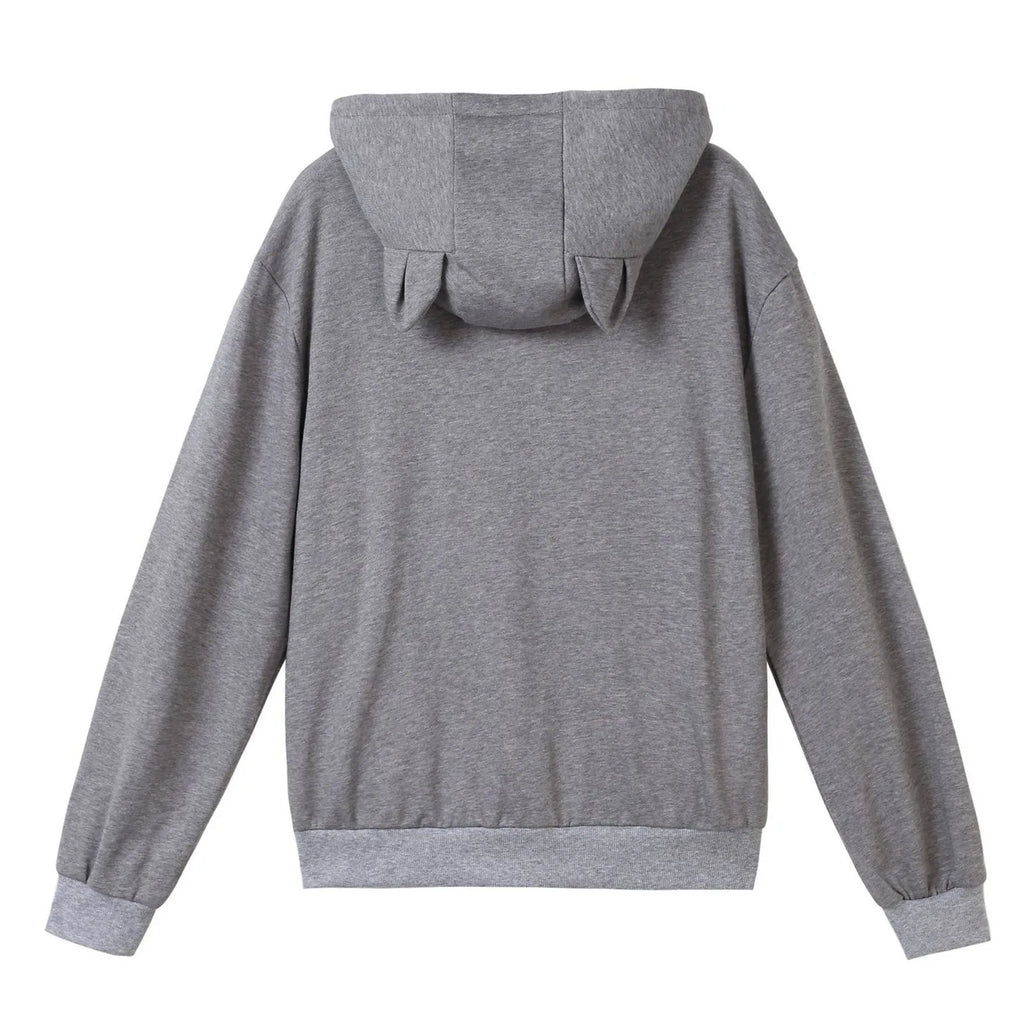 Kawaii Anime Inspired Oversized Hoodie with Interactive Plush Pocket Design