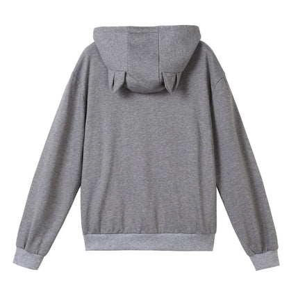 Kawaii Anime Inspired Oversized Hoodie with Interactive Plush Pocket Design