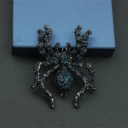 Gothic Crystal Spider Brooch for Dark Feminine and Alternative Styling