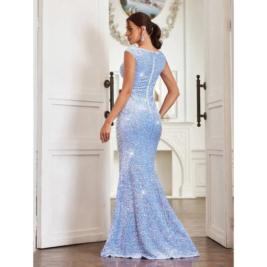 Sweetheart Neck Sequin Mermaid Maxi Dress With Sculpted Occasion Silhouette