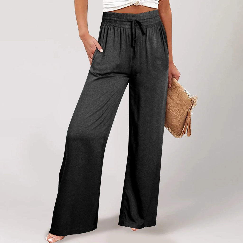 Women's High Waist Wide Leg Casual Trousers with Relaxed Tailored Everyday Style