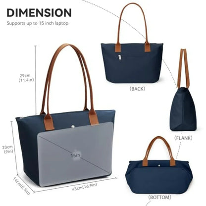 Minimal Large Capacity Tote Shoulder Bag with Zip Closure Design