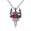 Dragon Sword Cross Pendant Necklace for Gothic Alternative Fashion