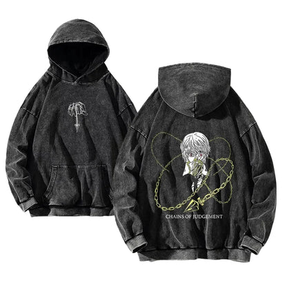Anime Portrait Graphic Hoodie with Retro Manga Urban Streetwear Design