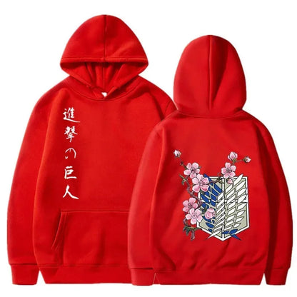 Anime Manga Hoodie With Minimalist Japanese Streetwear Floral Graphic Design