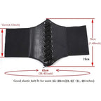 Faux Leather Lace-Up Waist Belt Corset with Wide Structured Design