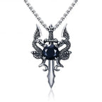 Dragon Sword Cross Pendant Necklace for Gothic Alternative Fashion