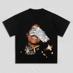 Oversized Graphic Cotton T-Shirt with Iconic Performance-Inspired Streetwear Artwork