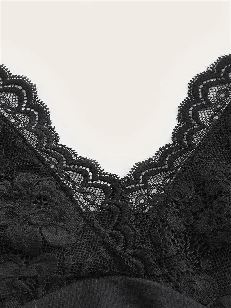 Lace Trim Halter Crop Top with Ruched Front Backless Streetwear Style