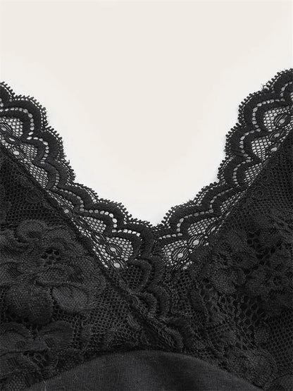 Lace Trim Halter Crop Top with Ruched Front Backless Streetwear Style
