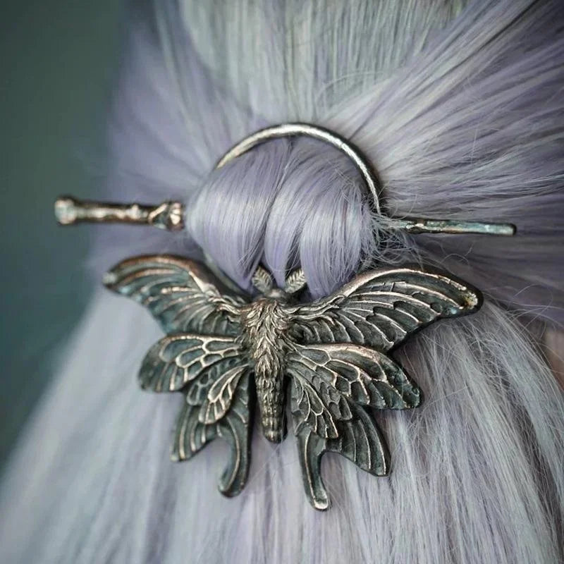 Vintage Butterfly Hair Stick Gothic Punk Nature Inspired Statement Accessory