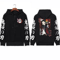 Anime-Inspired Action Manga Zip Hoodie with Retro Streetwear Artwork