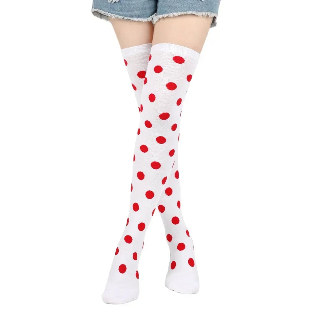 Polka Dot Over-the-Knee Socks with Soft Jacquard Knit for Casual Y2K Fashion