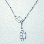Neo Gothic Lariat Necklace with Edgy Pendant Alternative Statement Design
