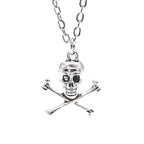 Skull and Crossbones Pendant Necklace for Gothic Grunge and Y2K Style
