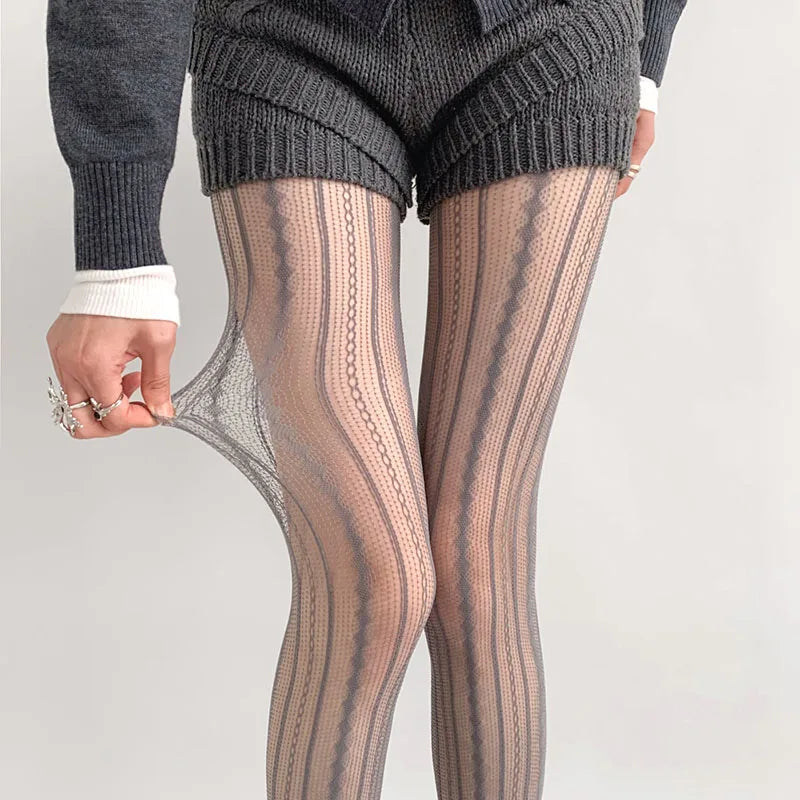 Geometric Mesh Fishnet Pantyhose Lightweight Alternative Fashion Statement Tights