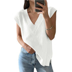 Women's Crochet Knit Sweater Vest with Relaxed Sleeveless Layering Silhouette