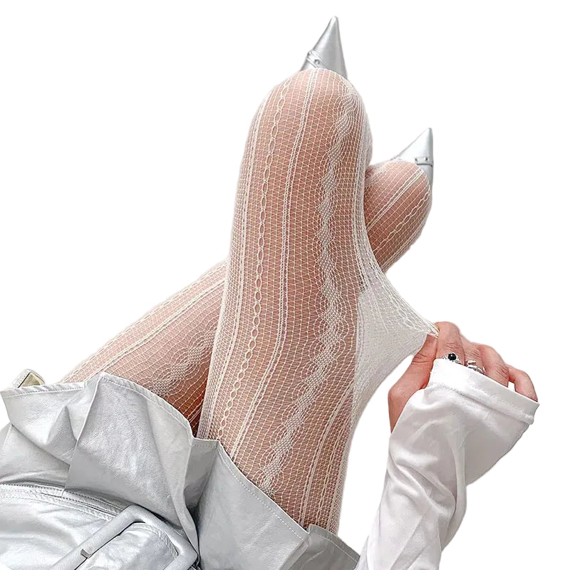 Geometric Mesh Fishnet Pantyhose Lightweight Alternative Fashion Statement Tights