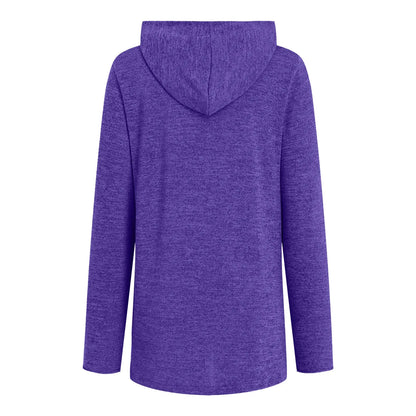 Relaxed Asymmetrical Hem Hooded Pullover for Casual Everyday Streetwear