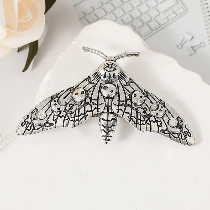 Vintage Gothic Moth Hair Clip Mystical Nature Inspired Statement Accessory