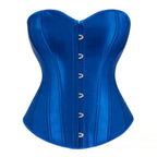 Vibrant Pink Satin-Finish Overbust Corset with Structural Seaming