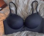 Smooth Contour Seamless Push-Up Bra and Matching Panty with Scalloped Lace Edging