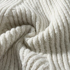 Unisex Ribbed Turtleneck Knit Pullover Sweater With Relaxed Minimalist Silhouette