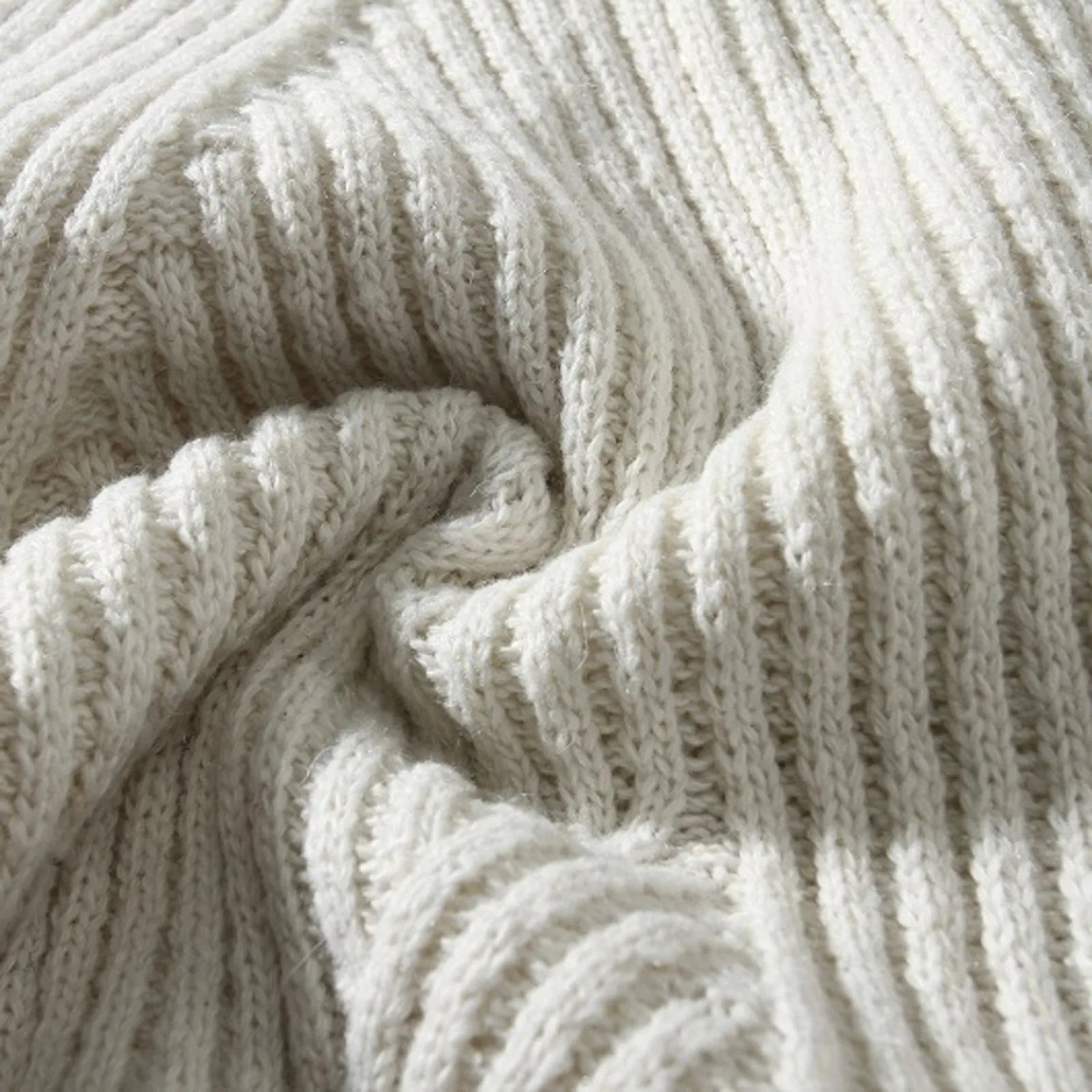 Unisex Ribbed Turtleneck Knit Pullover Sweater With Relaxed Minimalist Silhouette