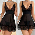 Soft Pink Sheer Mesh Chemise Nightgown with Deep V-Neckline and Lace Hem