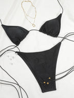 Classic Leopard Print String Bikini with Adjustable Tie Closures