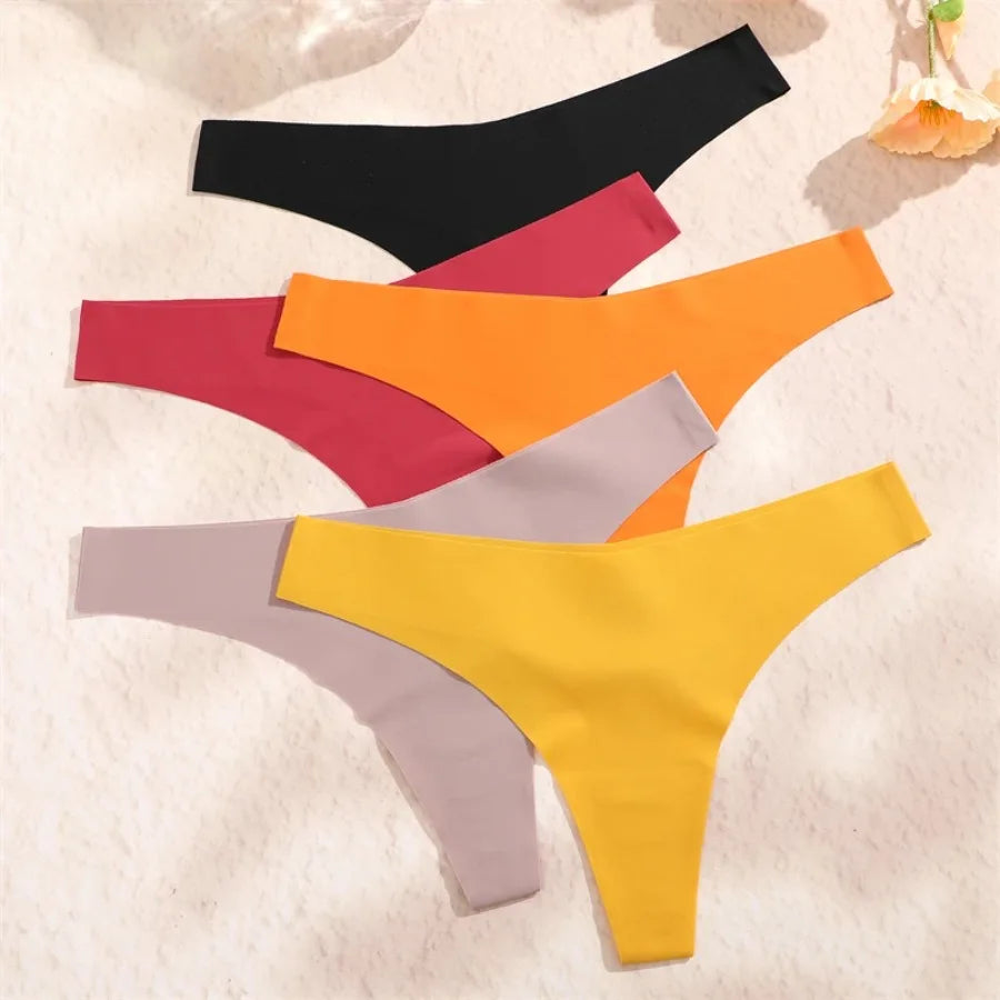 Seamless V-Waist Thong Panties Three-Pack with Smooth Athletic Finish
